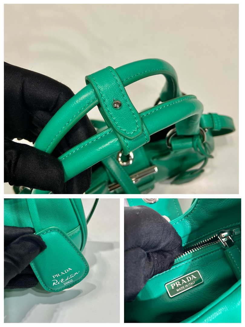 Prada 1BA368 Moon padded nappa-leather bag Green