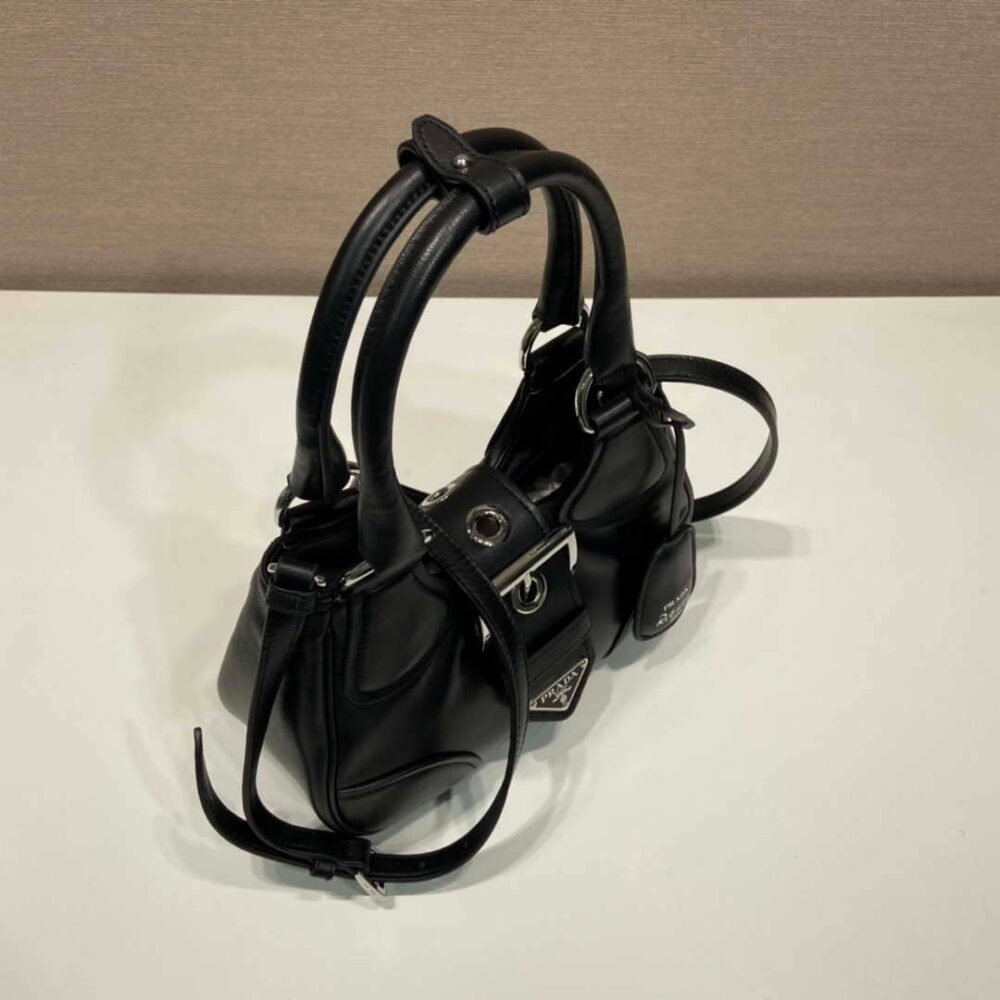 Prada 1BA368 Moon padded nappa-leather bag Black