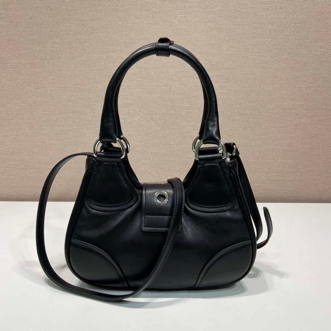 Prada 1BA368 Moon padded nappa-leather bag Black
