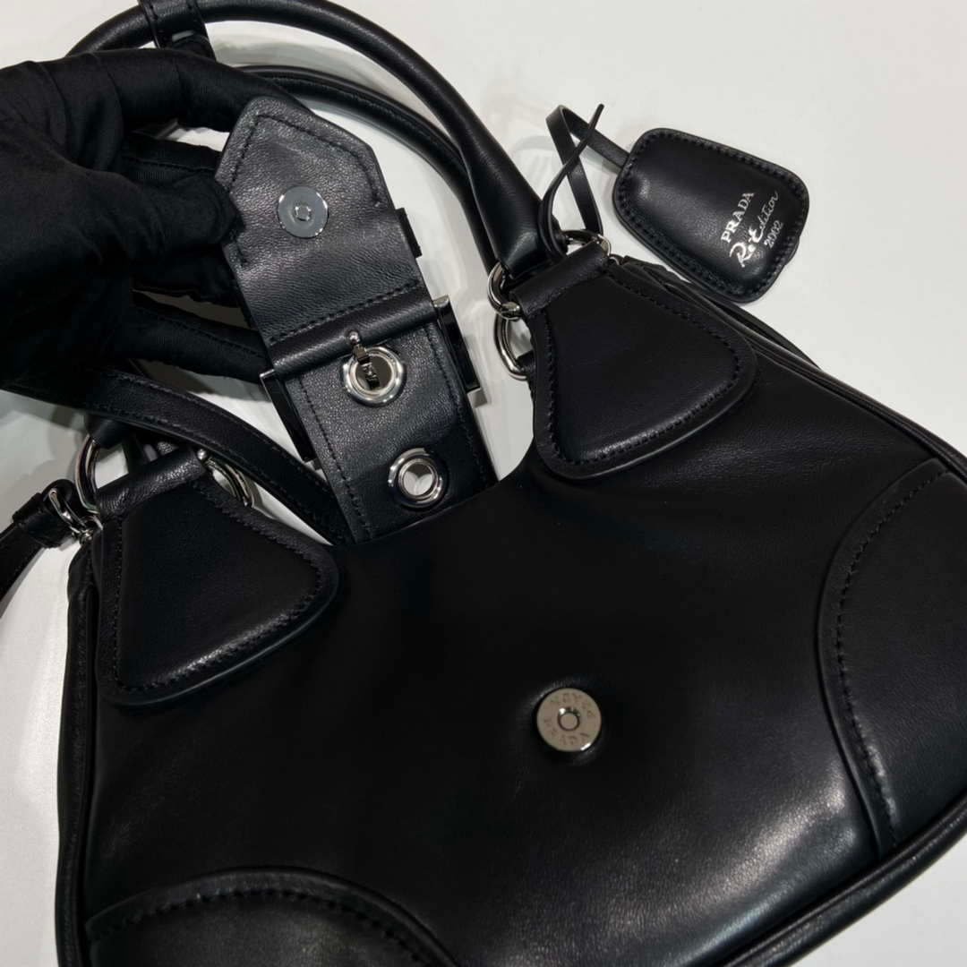 Prada 1BA368 Moon padded nappa-leather bag Black