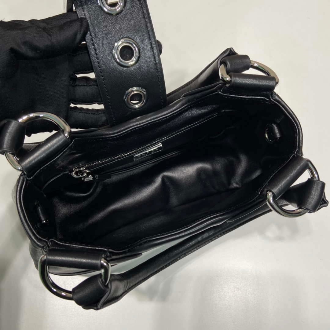 Prada 1BA368 Moon padded nappa-leather bag Black