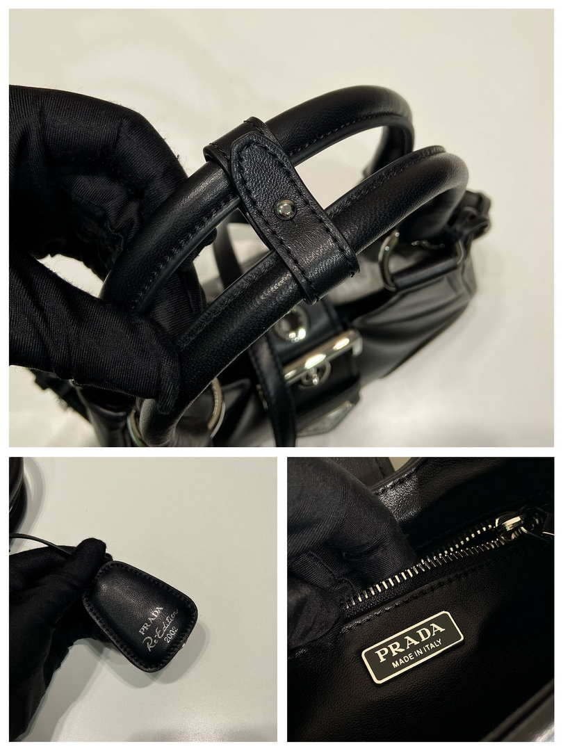 Prada 1BA368 Moon padded nappa-leather bag Black