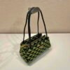 Prada 1BA368 From The Runway Small embroidered fabric Prada Symbole bag Black Ivy Green