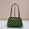 Prada 1BA368 From The Runway Small embroidered fabric Prada Symbole bag Black Ivy Green