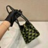 Prada 1BA368 From The Runway Small embroidered fabric Prada Symbole bag Black Ivy Green