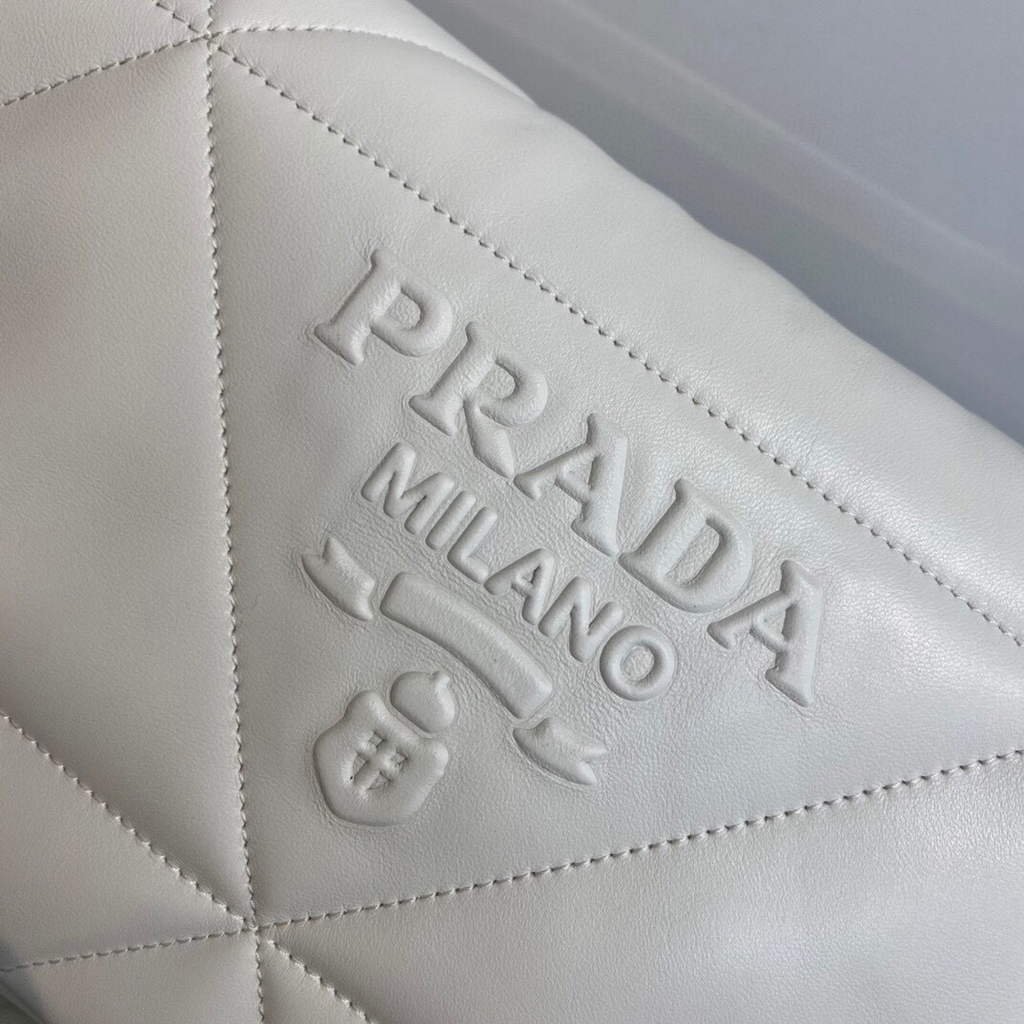 Prada Padded nappa leather shoulder bag 1BD306 Beige