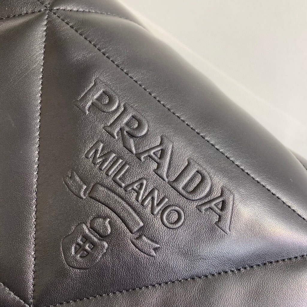 Prada Padded nappa leather shoulder bag 1BD306 Black