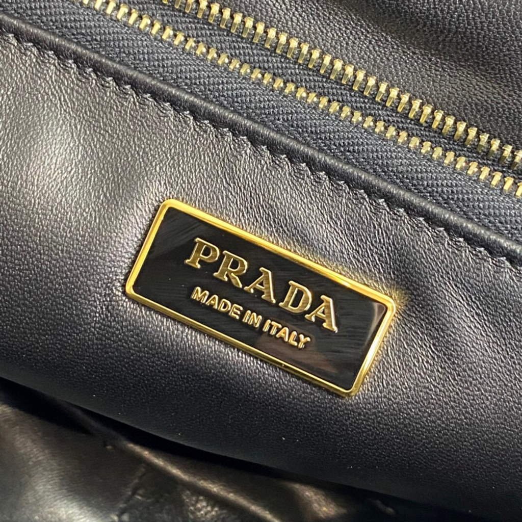 Prada Padded nappa leather shoulder bag 1BD306 Black