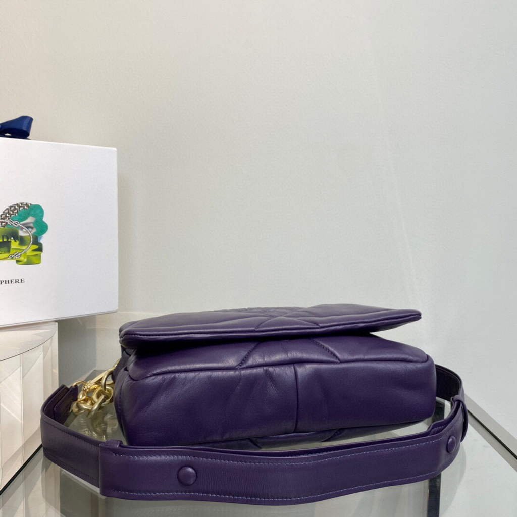 Prada Padded nappa leather shoulder bag 1BD306 Purple