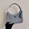 Prada 1NE515 Re Edition 2000 Shearling Mini Bag Blue