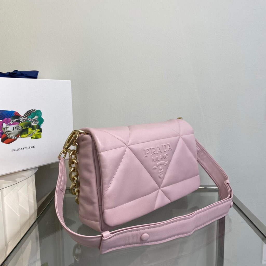 Prada Padded nappa leather shoulder bag 1BD306 Pink