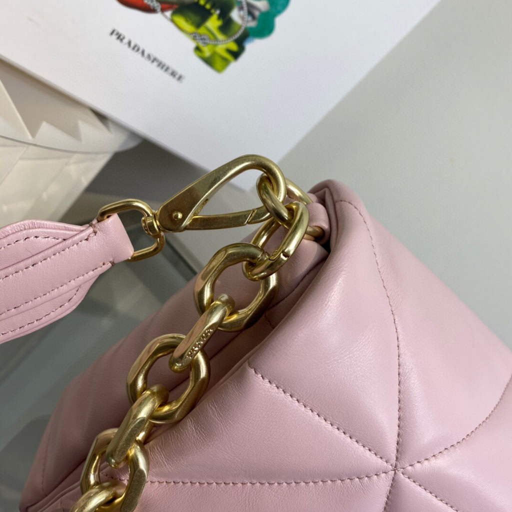 Prada Padded nappa leather shoulder bag 1BD306 Pink