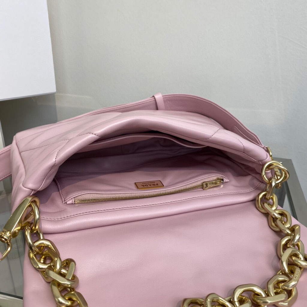 Prada Padded nappa leather shoulder bag 1BD306 Pink