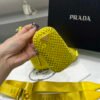 Prada 1NE190 Crystal-studded satin pouch Yellow