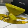 Prada 1NE190 Crystal-studded satin pouch Yellow