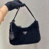 Prada 1NE515 Re Edition 2000 Shearling Mini Bag Black