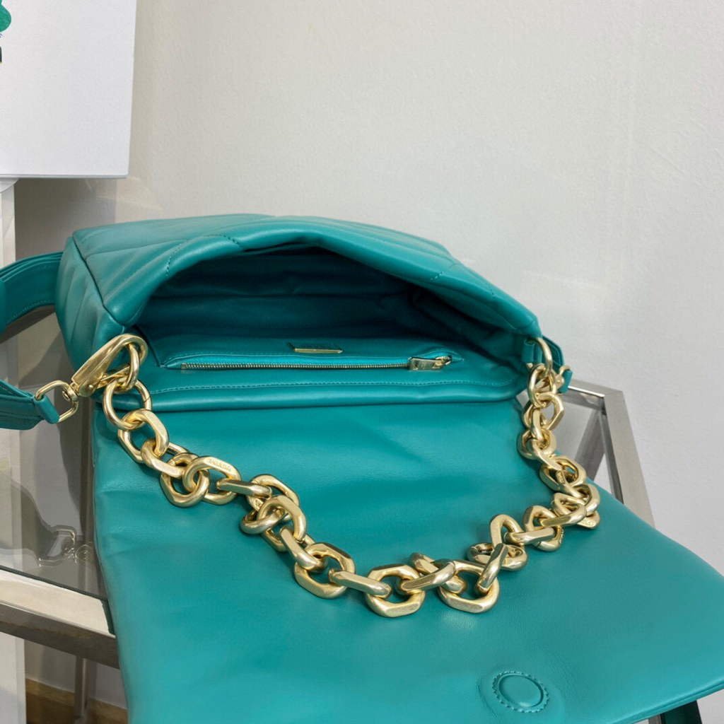Prada Padded nappa leather shoulder bag 1BD306 Green