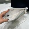 Prada 1NE039 Crystal-studded satin pouch White