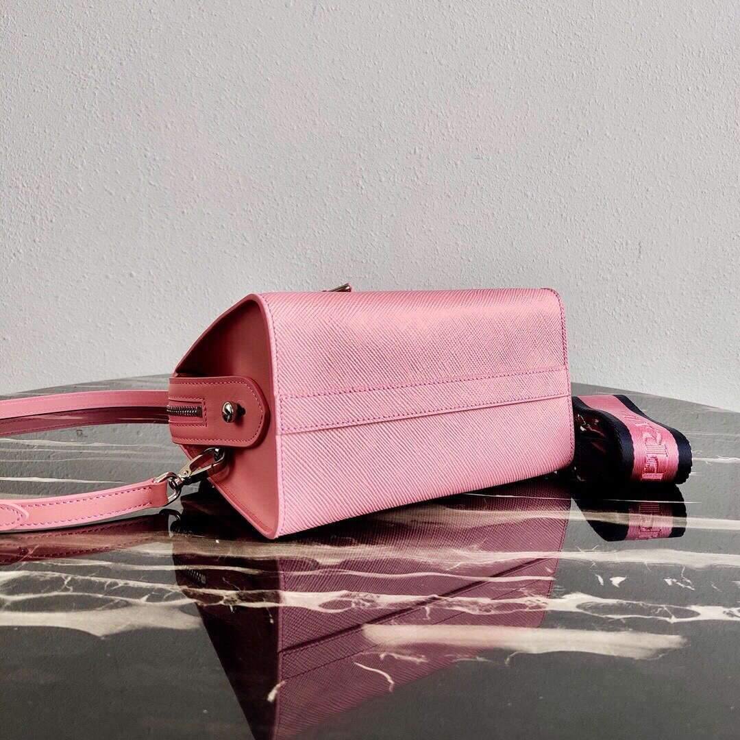Replica Prada 1BA269 Saffiano Leather Prada Monochrome Bag Pink