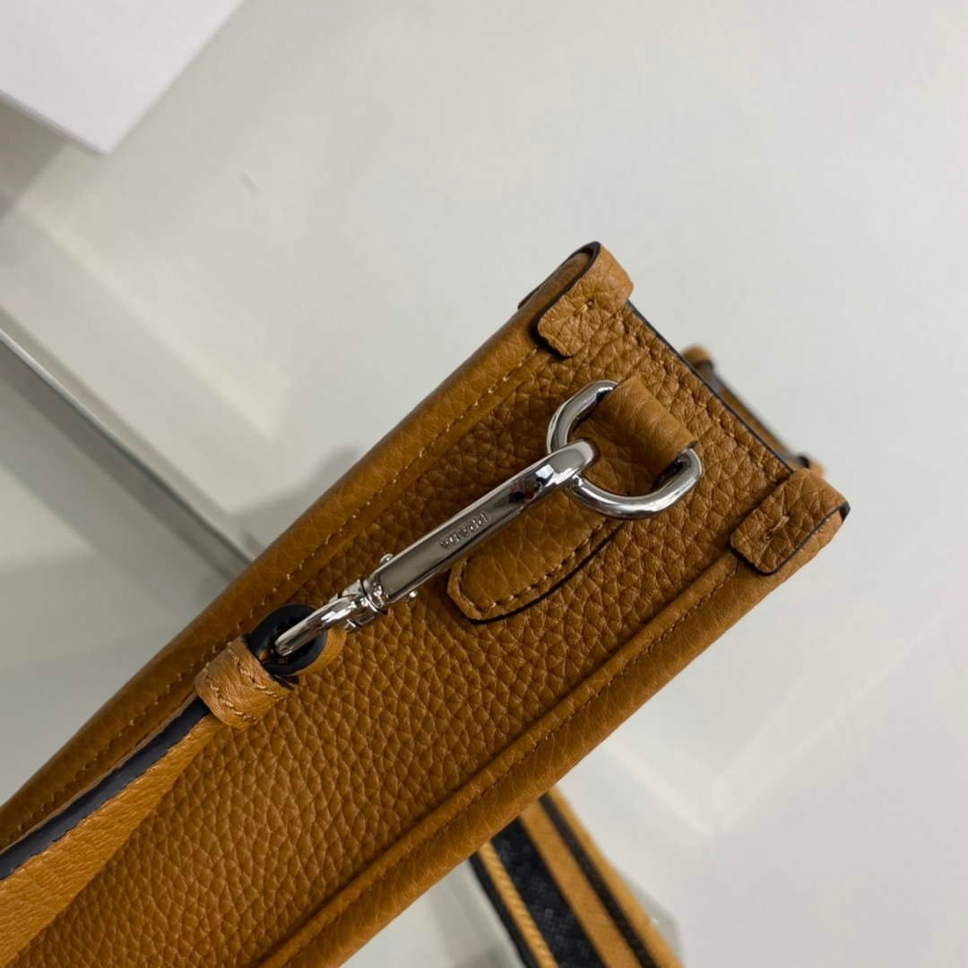 Prada 1BH191 Leather mini shoulder bag tan