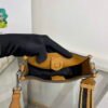 Prada 1BH191 Leather mini shoulder bag tan