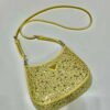 Prada 1BC169 Prada Cleo satin bag with appliqués Yellow