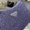 Prada 1BC169 Prada Cleo satin bag with appliqués Purple