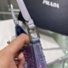 Prada 1BC169 Prada Cleo satin bag with appliqués Purple