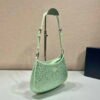 Prada 1BC169 Prada Cleo satin bag with appliqués Green