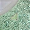 Prada 1BC169 Prada Cleo satin bag with appliqués Green