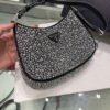 Prada 1BC169 Prada Cleo satin bag with appliqués Black