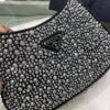 Prada 1BC169 Prada Cleo satin bag with appliqués Black