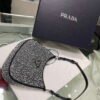 Prada 1BC169 Prada Cleo satin bag with appliqués Black