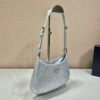 Prada 1BC169 Prada Cleo satin bag with appliqués White