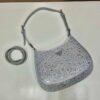 Prada 1BC169 Prada Cleo satin bag with appliqués White
