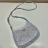 Prada 1BC169 Prada Cleo satin bag with appliqués White