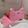 Prada 1BH204 Prada Re-Edition 2005 Raffia Bag in Pink