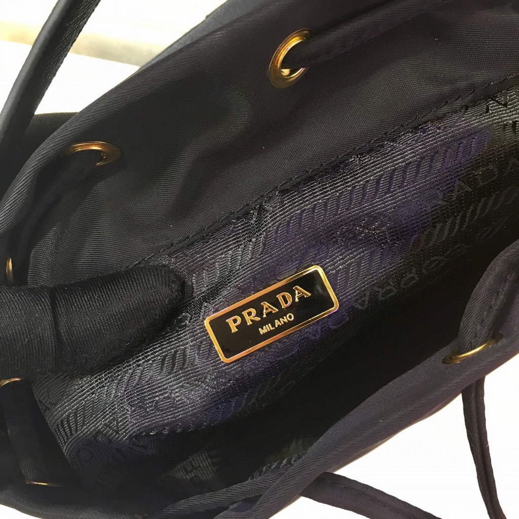 Prada 1BH038 Prada Duet Re-Nylon Bucket shoulder bag Black