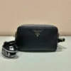 Prada Leather bag with shoulder strap 1BH082 Black