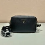 Prada Leather bag with shoulder strap 1BH082 Black