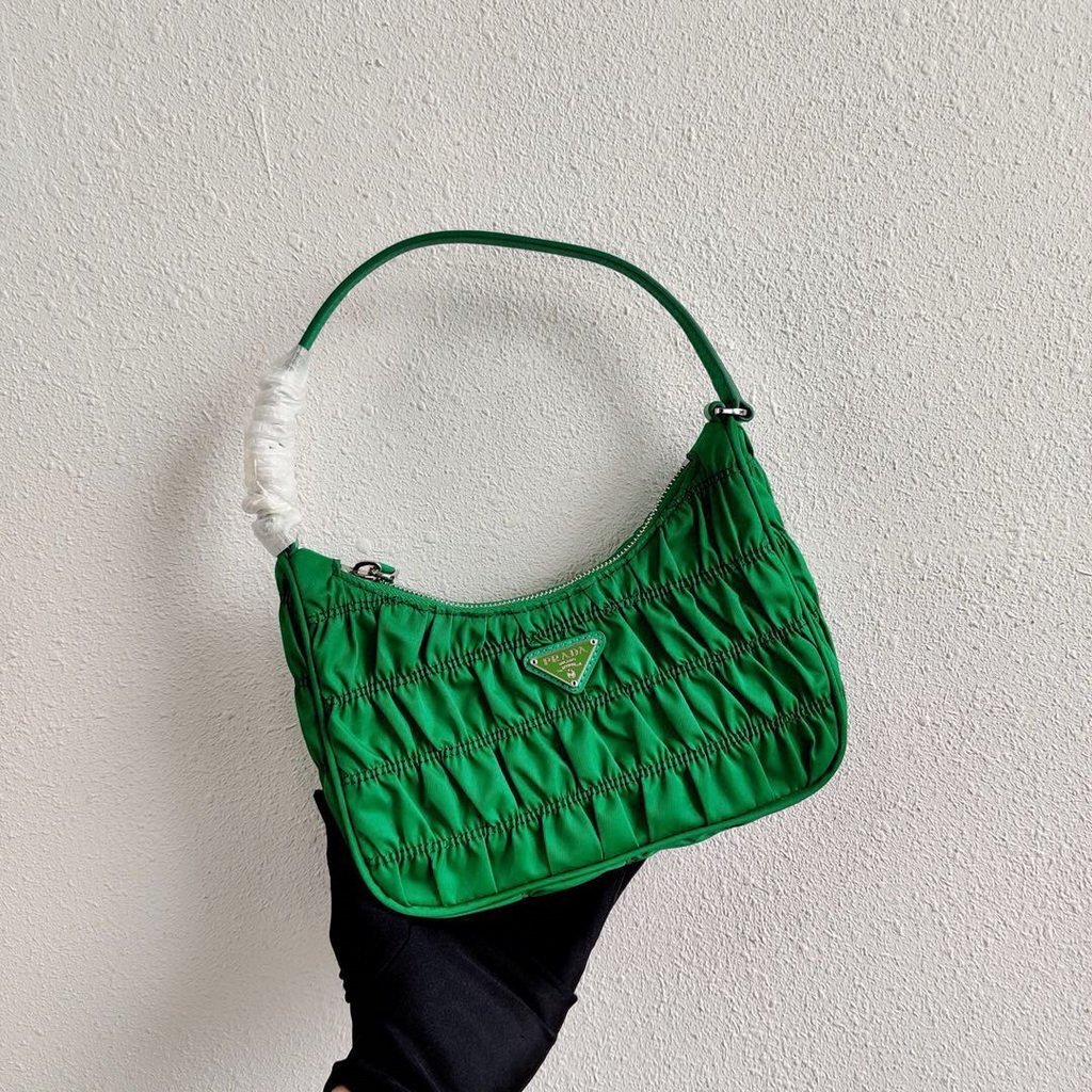 Prada 1NE204 Prada Nylon and Saffiano Leather Mini Bag in Green
