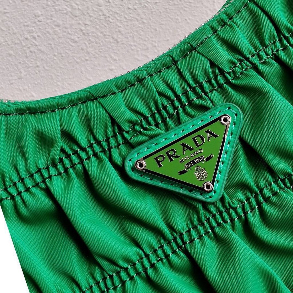 Prada 1NE204 Prada Nylon and Saffiano Leather Mini Bag in Green