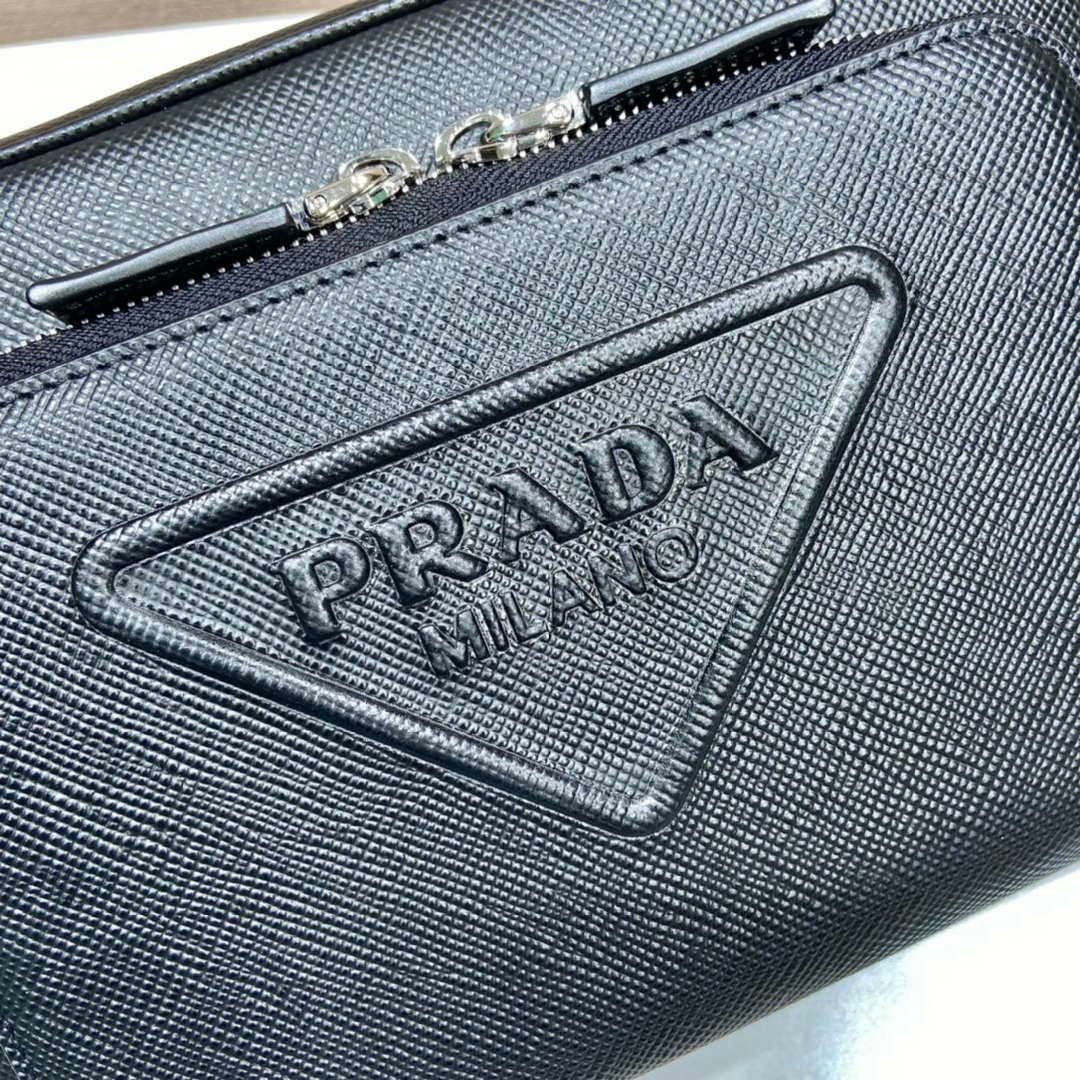 Prada 2VH152 Saffiano leather shoulder bag Black