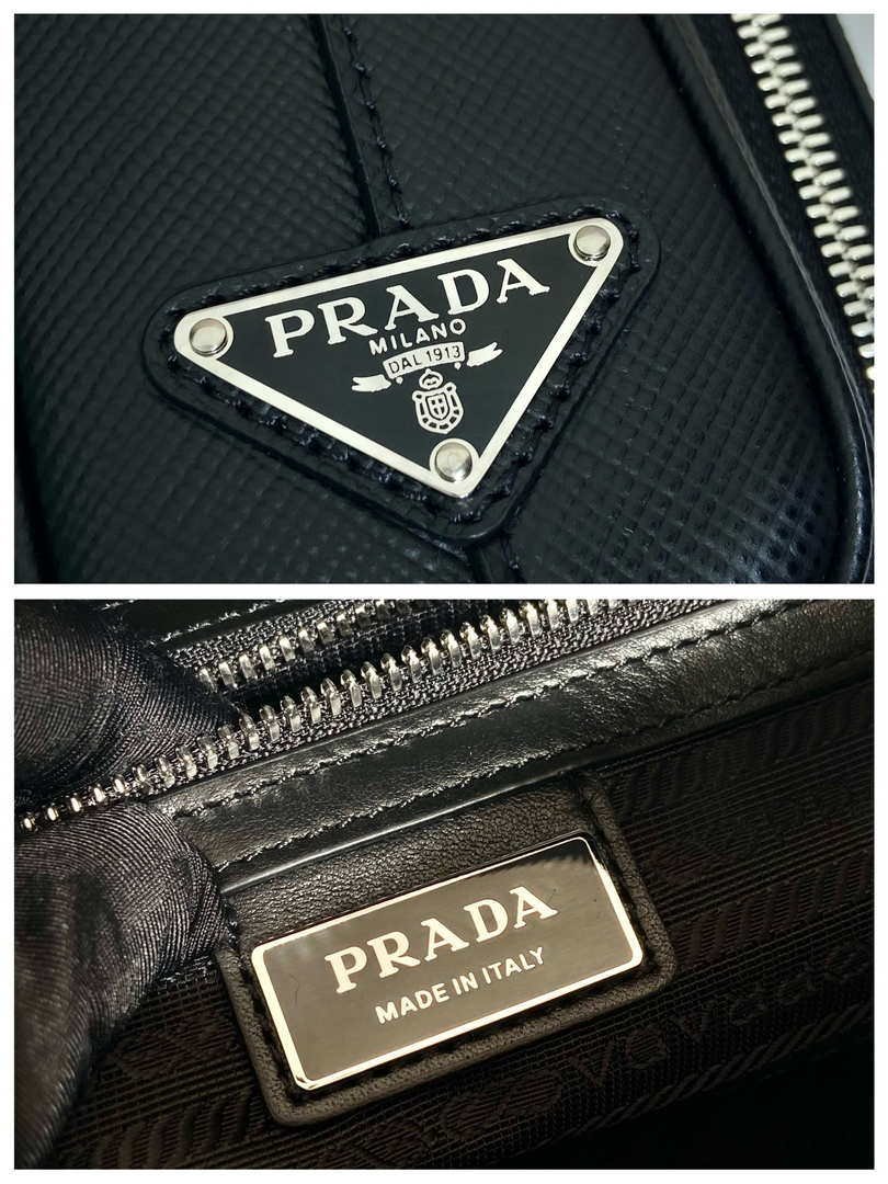 Prada 2VH152 Saffiano leather shoulder bag Black