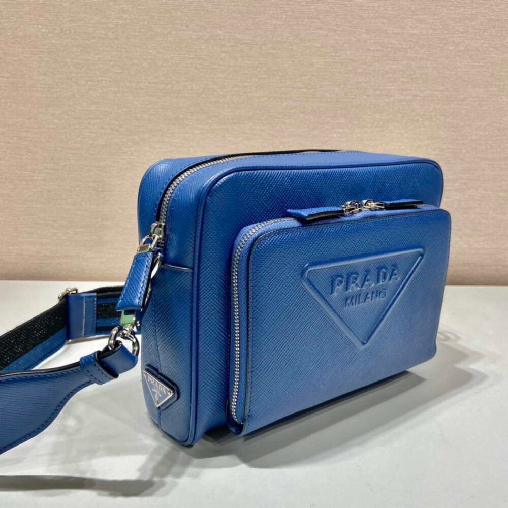 Prada 2VH152 Saffiano leather shoulder bag Blue