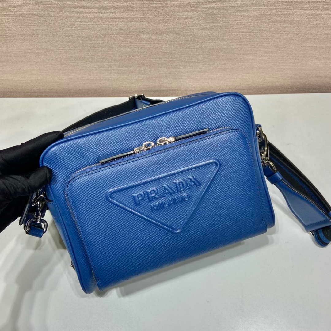 Prada 2VH152 Saffiano leather shoulder bag Blue