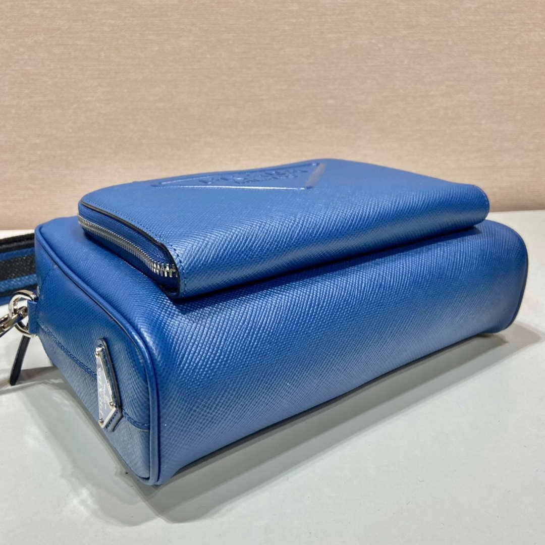 Prada 2VH152 Saffiano leather shoulder bag Blue