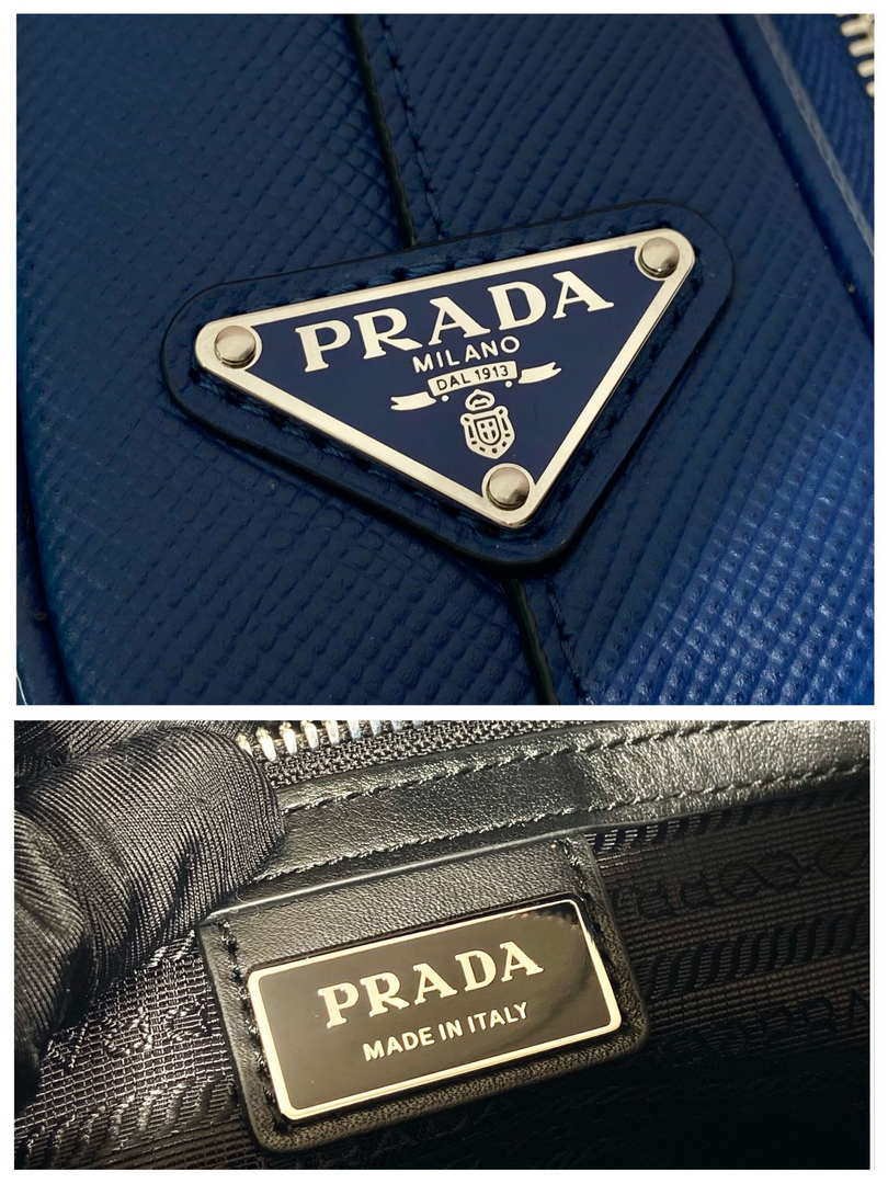 Prada 2VH152 Saffiano leather shoulder bag Blue