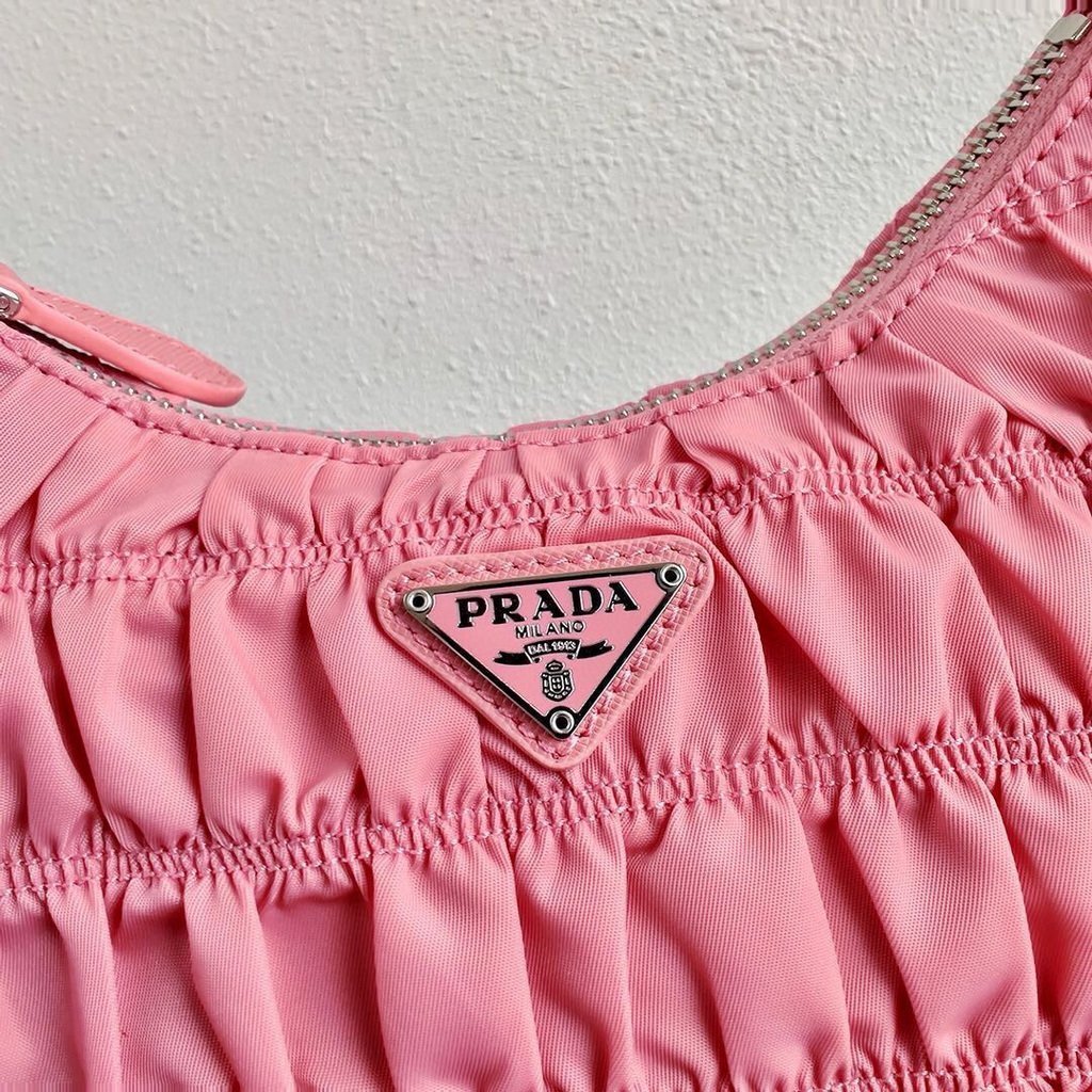Prada 1NE204 Prada Nylon and Saffiano Leather Mini Bag in Pink