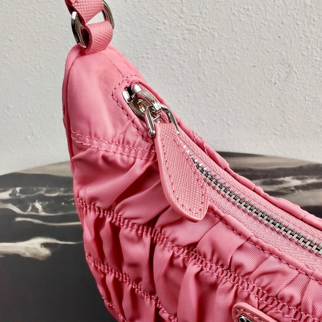 Prada 1NE204 Prada Nylon and Saffiano Leather Mini Bag in Pink